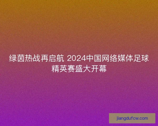 绿茵热战再启航 2024中国网络媒体足球精英赛盛大开幕