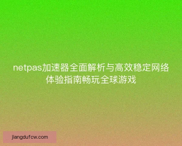 netpas加速器全面解析与高效稳定网络体验指南畅玩全球游戏 netpas加速器全面解析与高效稳定网络体验指南畅玩全球游戏