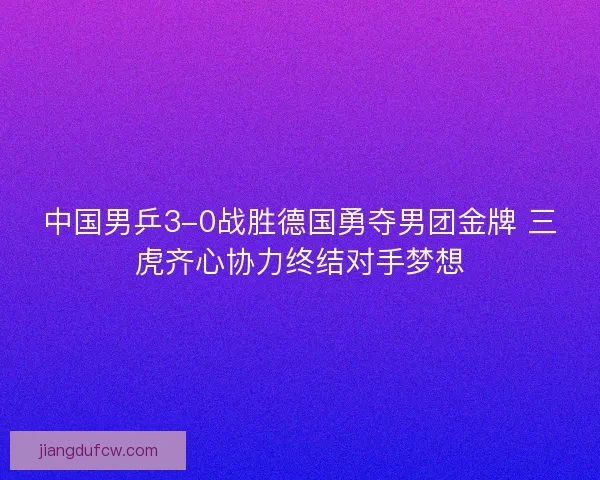 中国男乒3-0战胜德国勇夺男团金牌 三虎齐心协力终结对手梦想 中国男乒3-0战胜德国勇夺男团金牌 三虎齐心协力终结对手梦想